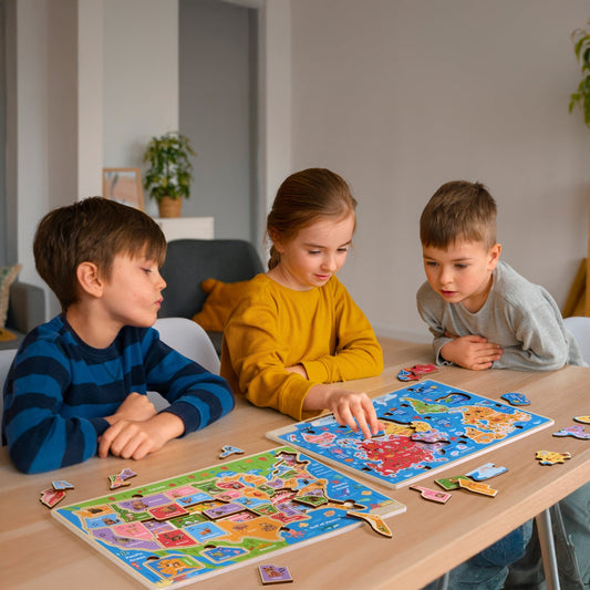 Why Montessori Mama’s USA & World Map Puzzles Are the Perfect Educational Toy for Winter Days