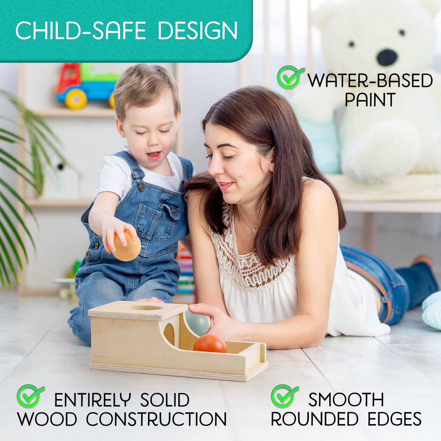 Object Permanence Box 2.0 – Wooden Developmental Toy for Babies 6+ Months