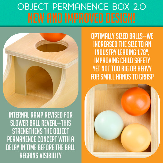 Object Permanence Box 2.0 – Wooden Developmental Toy for Babies 6+ Months