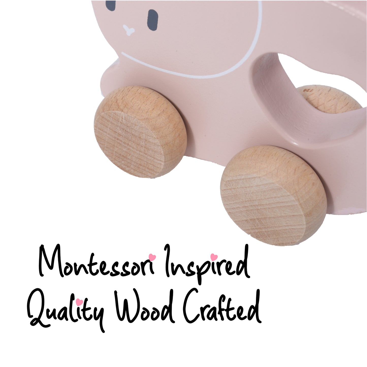 Wooden Rabbit Push Toy – Bunny Pull Toy for Crawlers & Easter Gifting