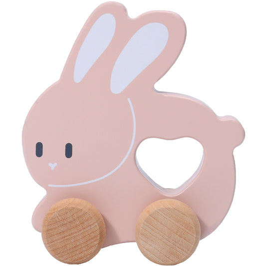 Wooden Rabbit Push Toy – Bunny Pull Toy for Crawlers & Easter Gifting