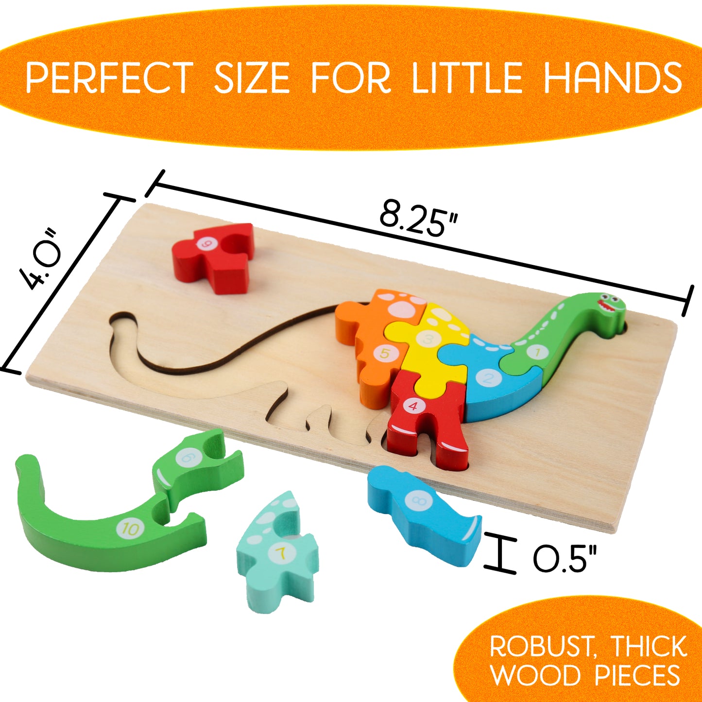 4-Pack Wooden Toddler Puzzles – Educational Animal Set with Numbered Pieces