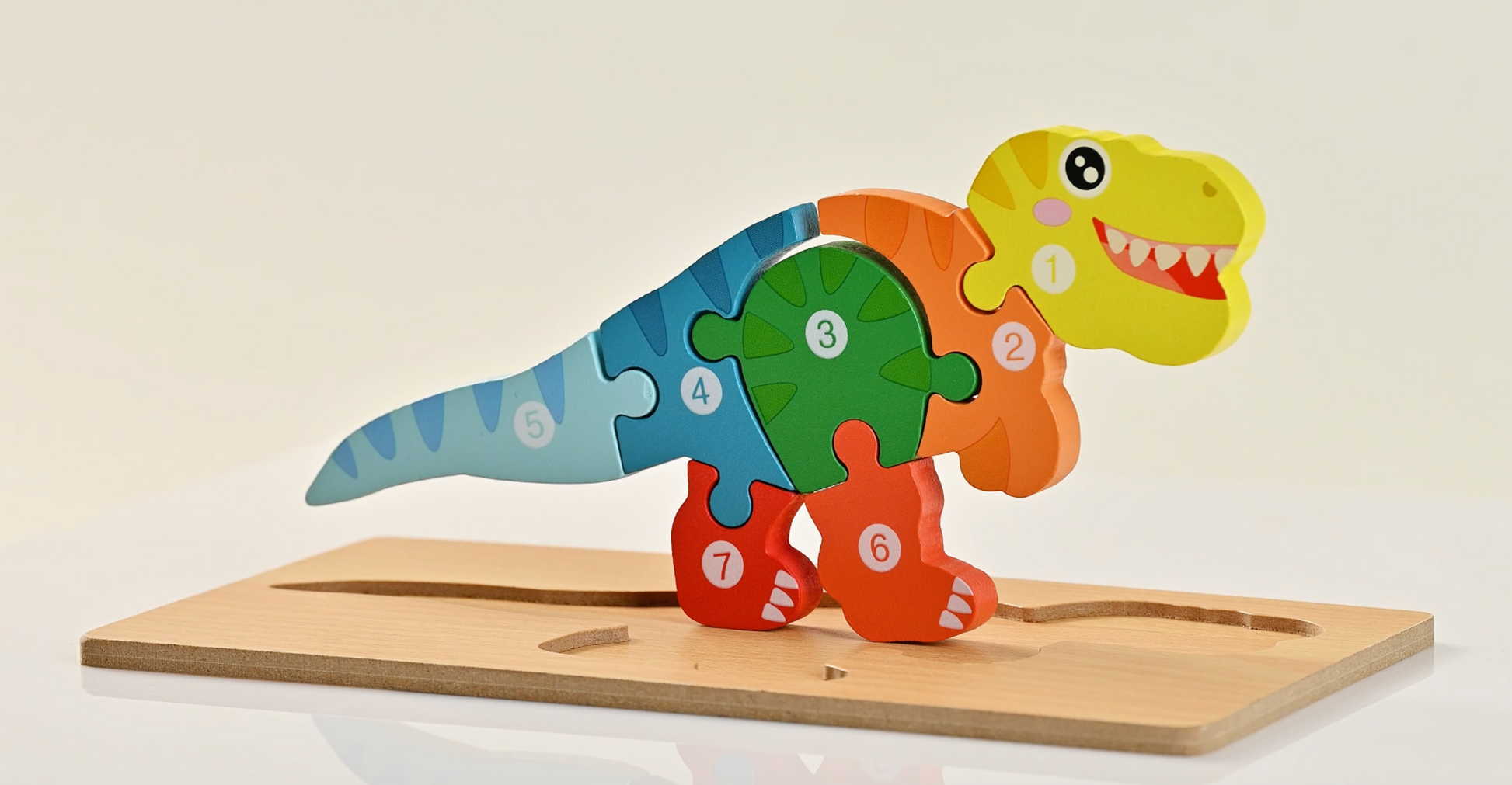 Montessori Mama Dinosaur Puzzle Set – 5-Pack Wooden Toddler Puzzles
